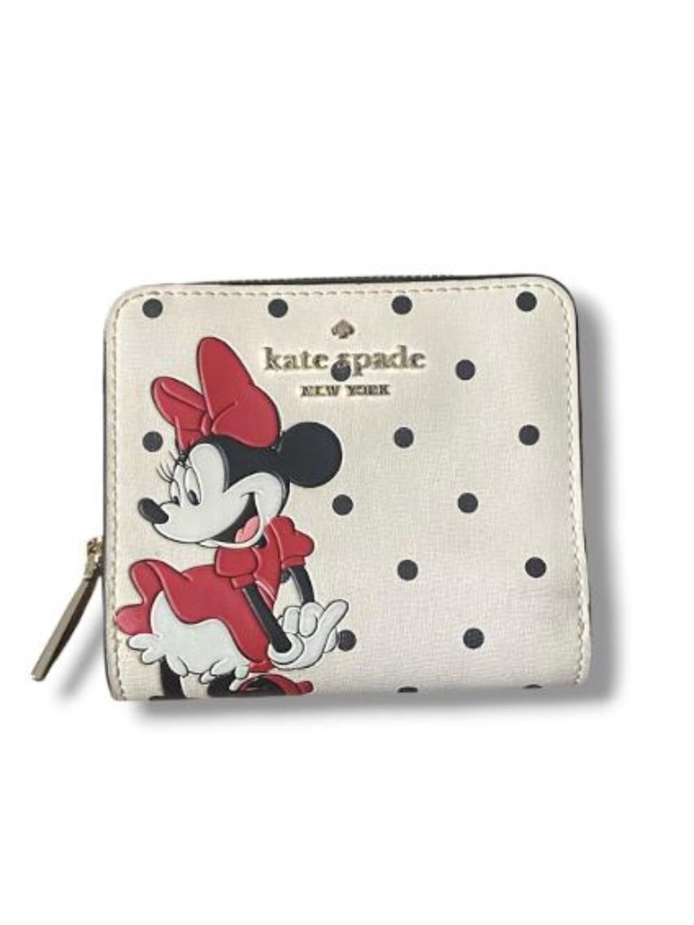 Disney x Kate Spade Minnie Mouse Small Slim Bifold Wallet Polka Dot